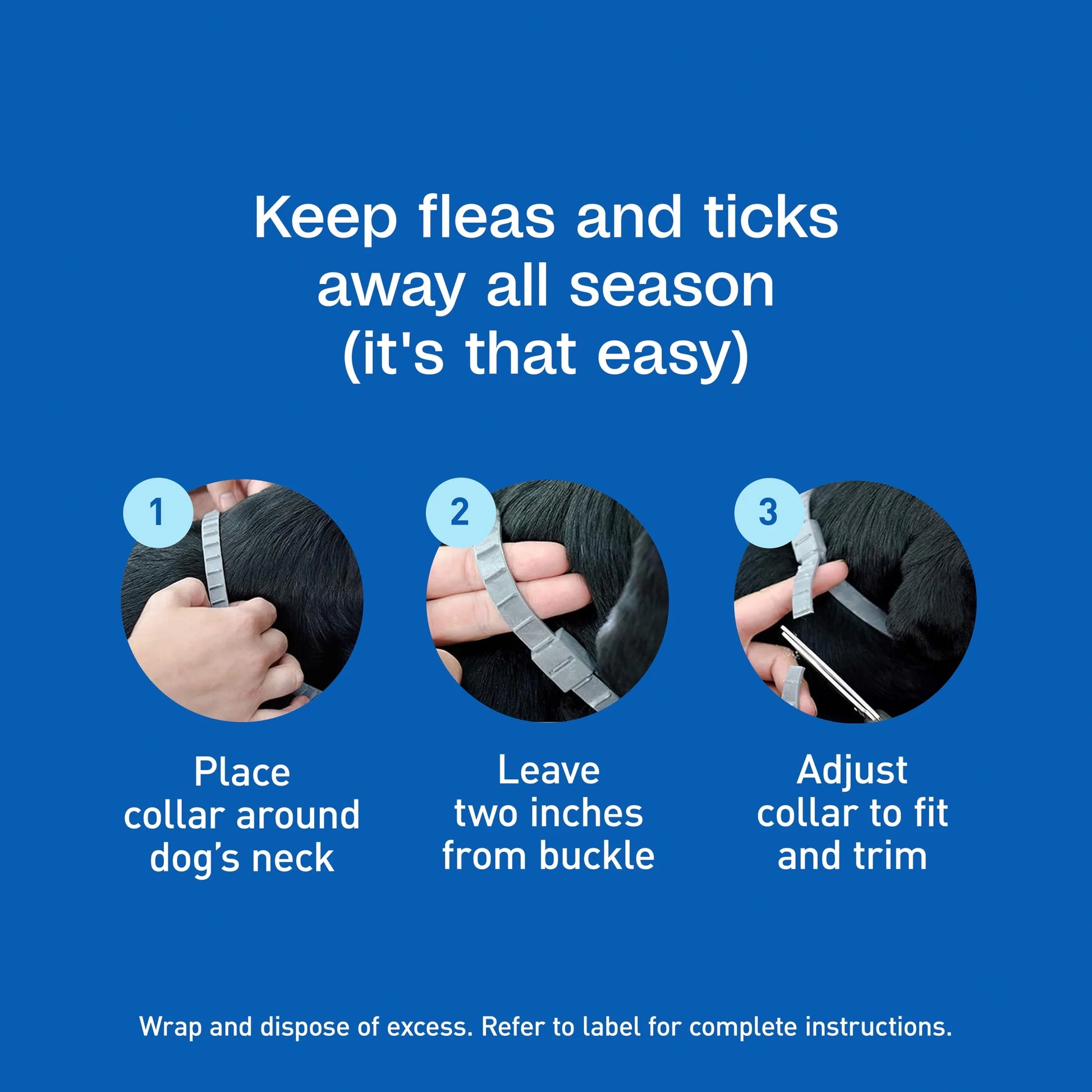 Flea & Tick Collar plus for Dogs & Puppies, 2 Pack, 12 Month Protection, Adjustable One Size, Kills Fleas, Ticks & Repels Mosquitoes, excluding California