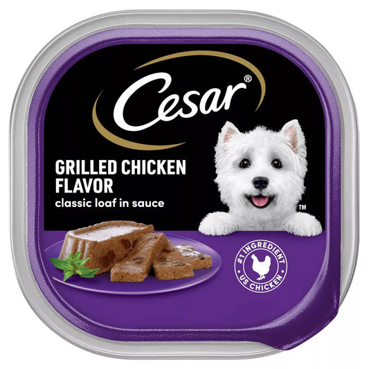 Cesar Classic Loaf in Sauce Grilled Chicken and Gravy Flavor Small Breed Wet Dog Food - 3.5Oz