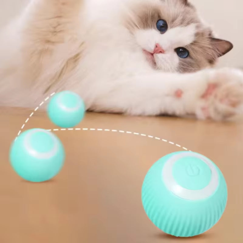 Automatic Electric Cat Ball Toy Interactive Rolling Smart Self-Moving Kitten Plaything for Indoor Cats Training and Fun