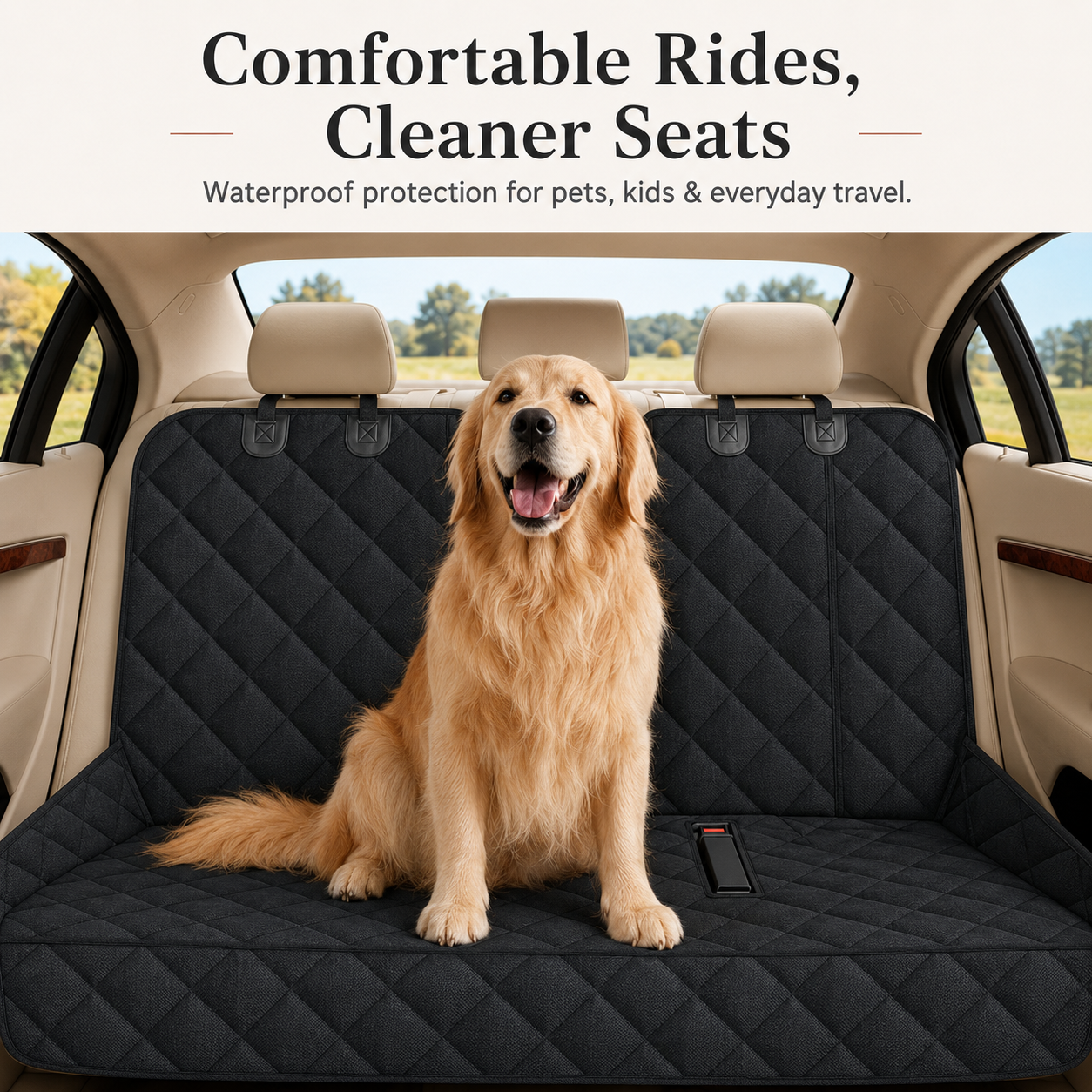 PetCozy Waterproof Pet Back Seat Cover