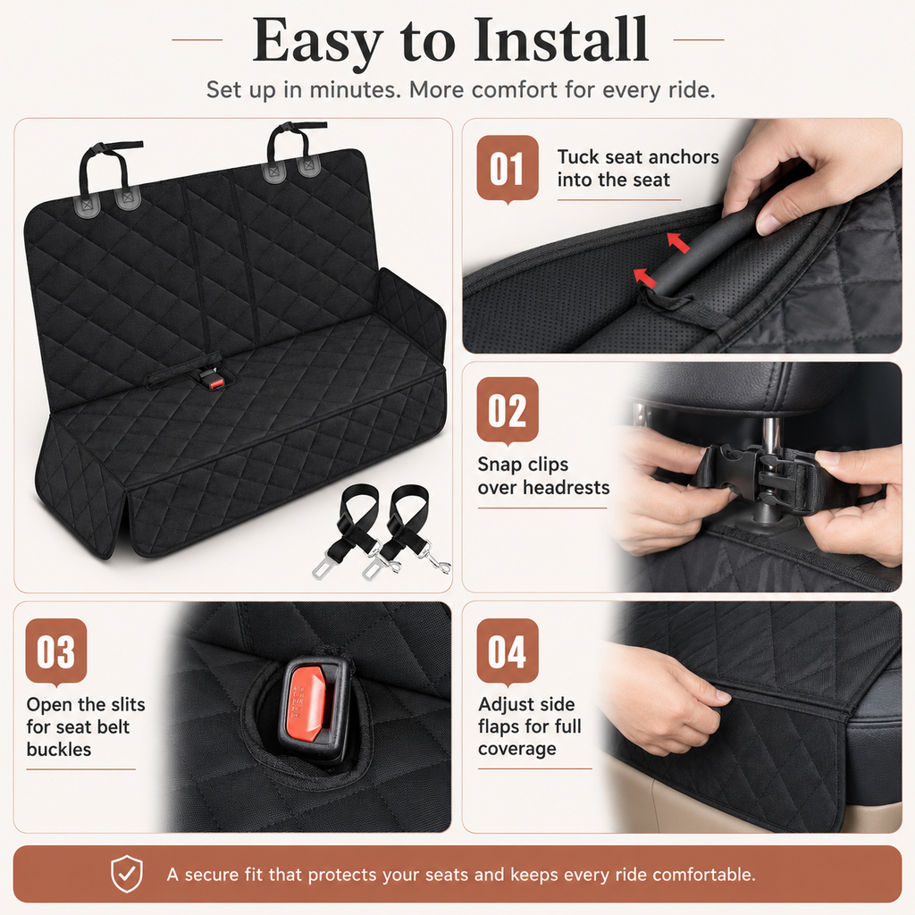 PetCozy Waterproof Pet Back Seat Cover