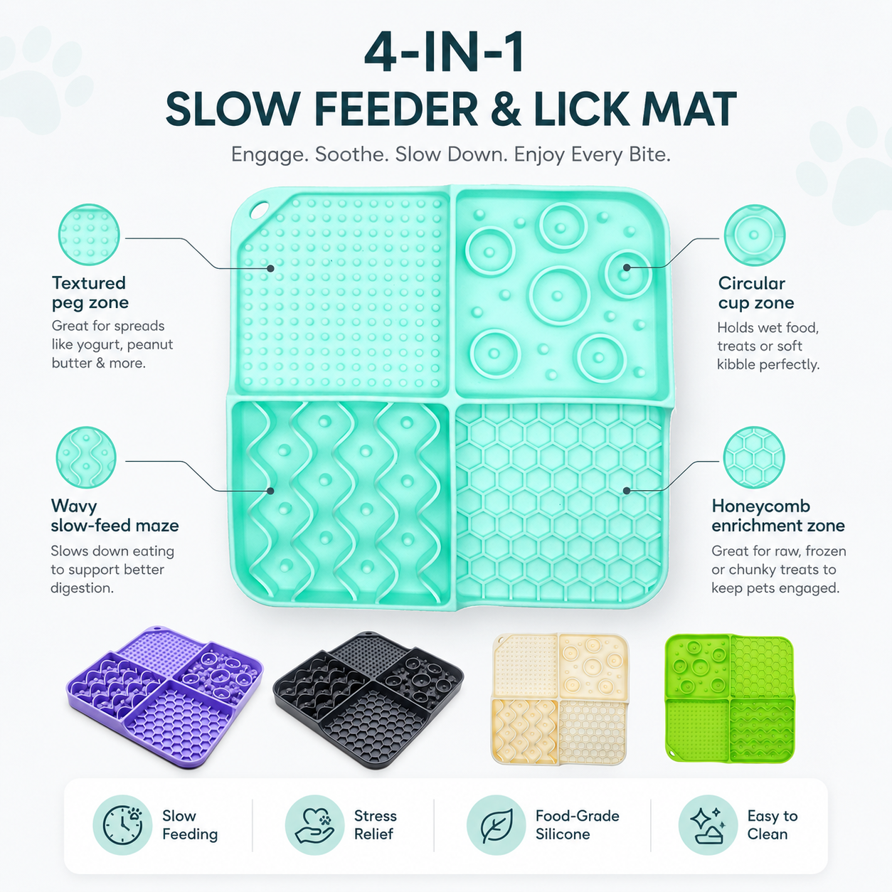 PetCozy Multi-Functional Pet Lick Mat and Bowl