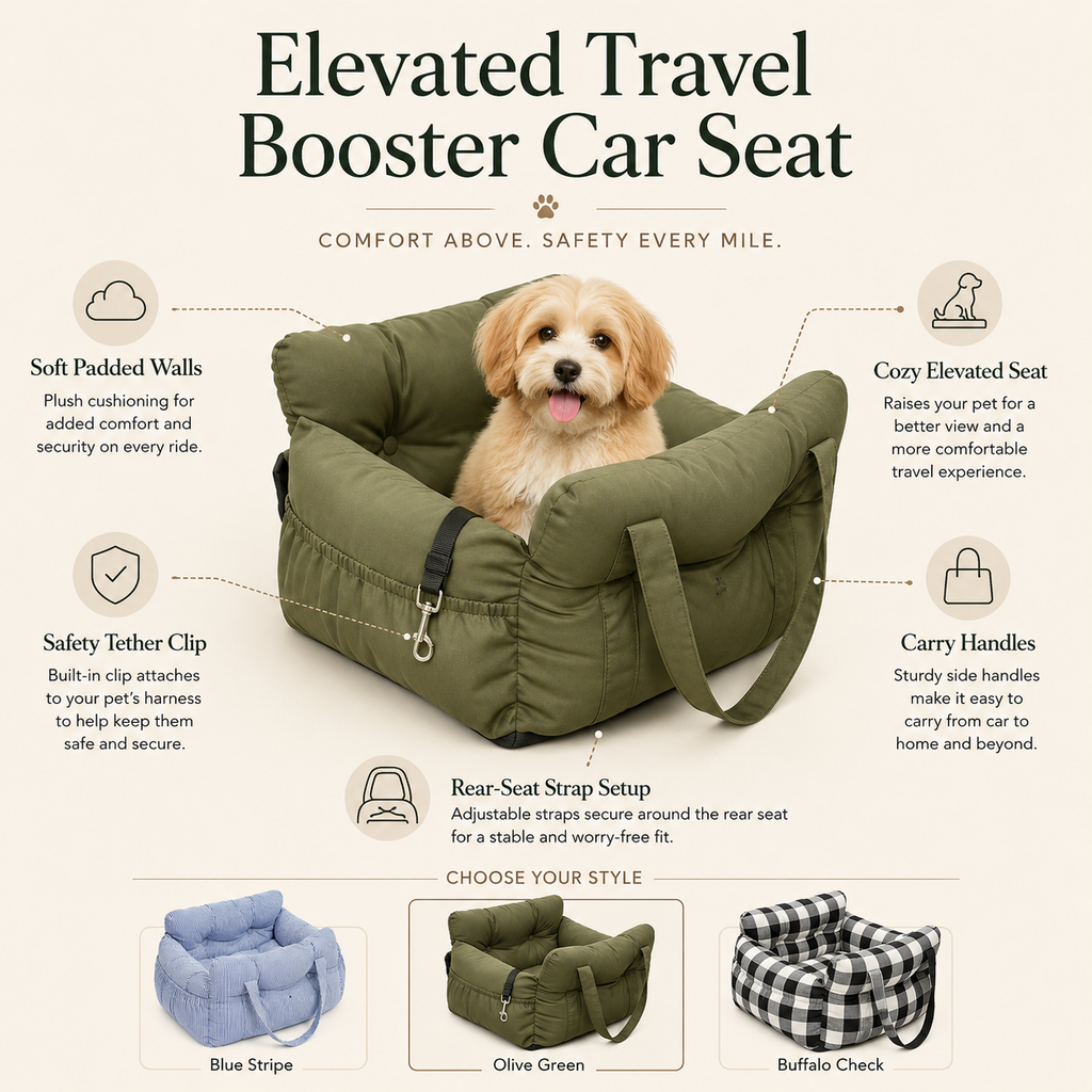 PetCozy Elevated Travel Booster Car Seat