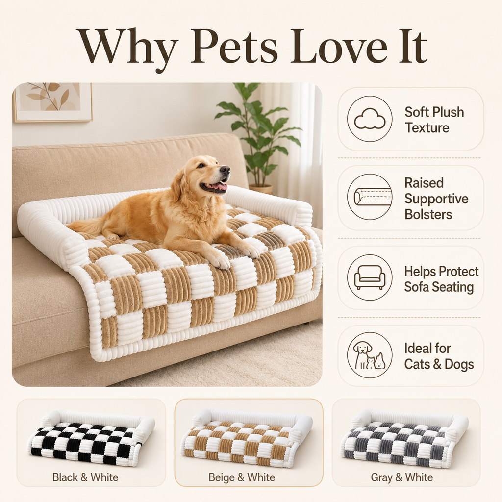 PetCozy Plush Pet Couch Bed
