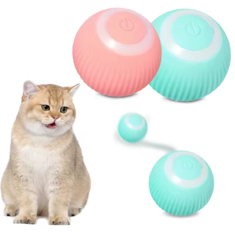 Automatic Electric Cat Ball Toy Interactive Rolling Smart Self-Moving Kitten Plaything for Indoor Cats Training and Fun