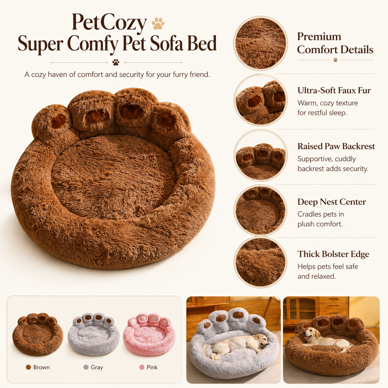 PetCozy Super Comfy Pet Sofa Bed