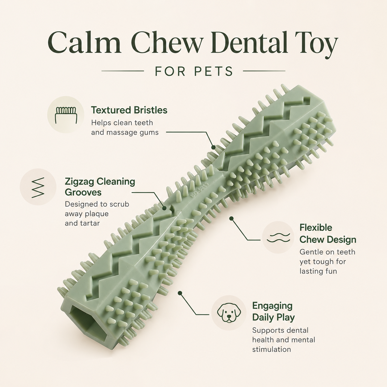 PetCozy Calm Chew Dental Toy For Pets